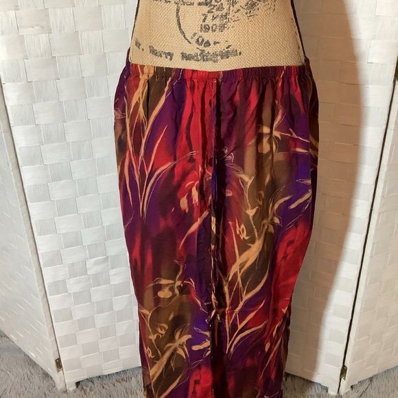 c.b. collections tie dye tropical button front skirt large - Picture 2 of 6